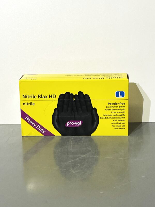 Nitrile Blax HD Heavy Duty Gloves - Large (50 gloves)